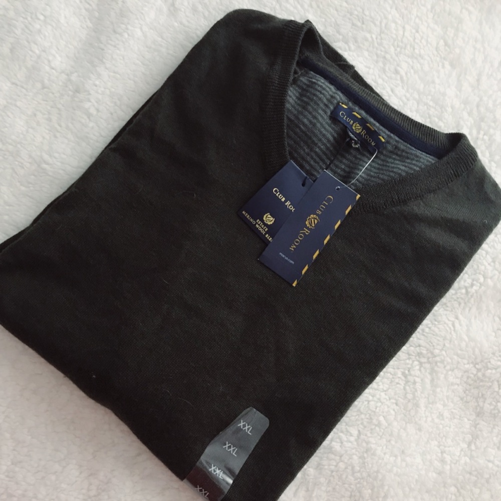 NWT Men’s Club Room Dark Green Wool Long Sleeve